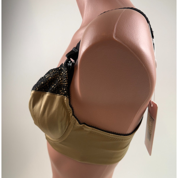 Cake Lingerie Balcony Style Flexible Wire Embroidery Beige Nursing Bra Size 34D - Picture 4 of 16